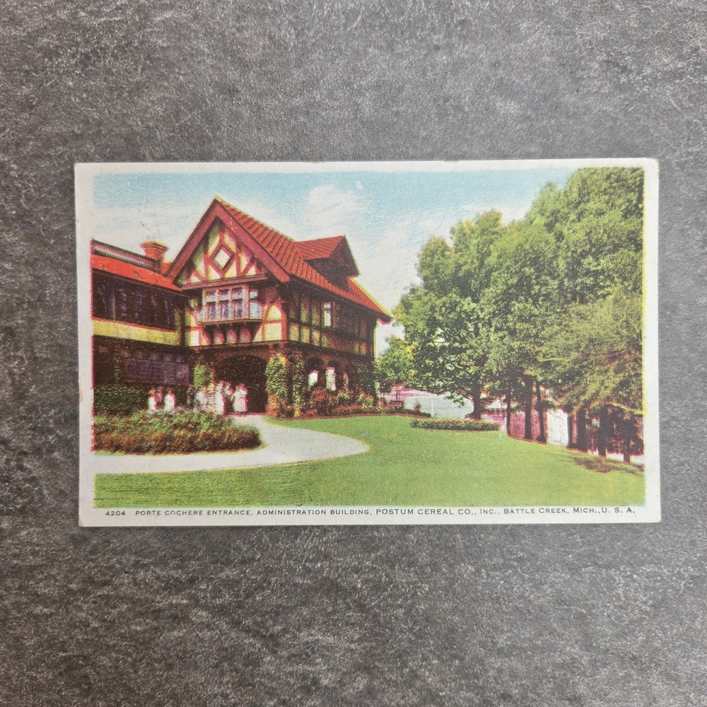Postum Cereal Co Administration Building Battle Creek Michigan Postcard 4204